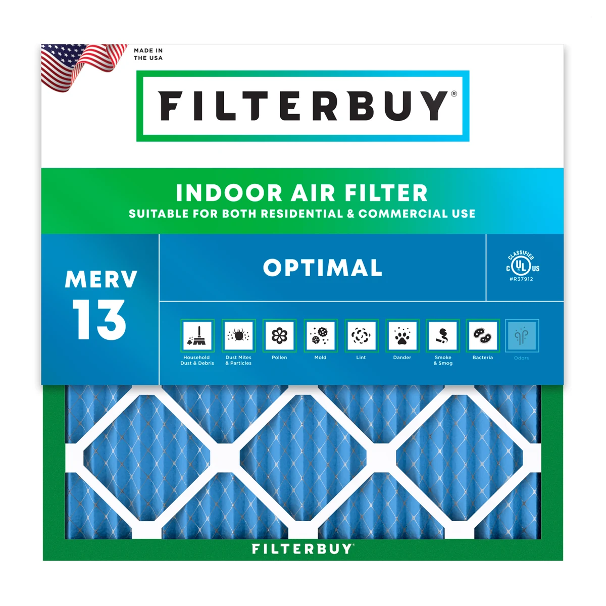 Filterbuy Platinum MERV 13 16x25x1 Air Filter Official Studio Photography