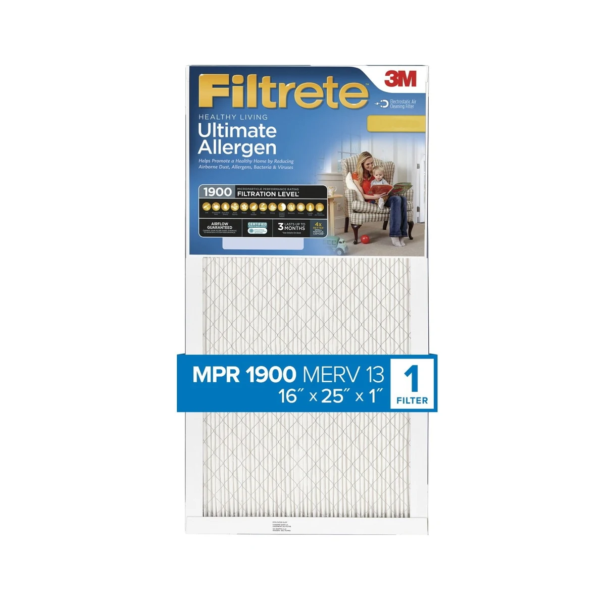 Filtrete 1900 Premium Allergen & Home Pollutants 16x25x1 Official Studio Photography